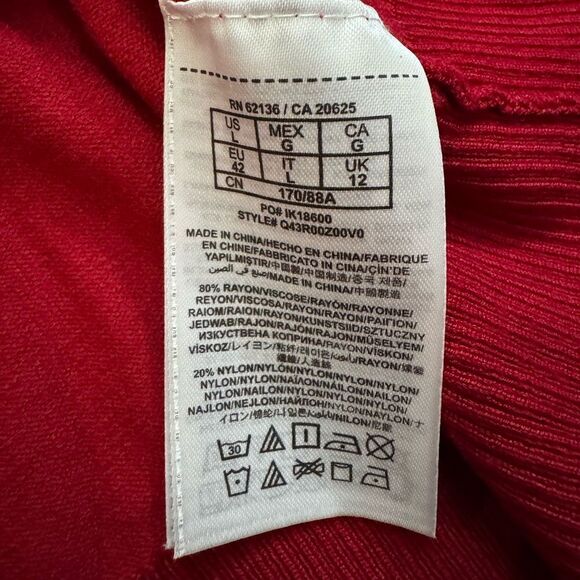 Guess Women's Y2K Cherry Red Zip Up Rhinestone Hoodie Size Large - Picture 7 of 8